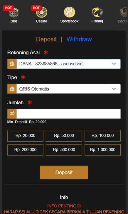 cara deposit Bigrich77 Slot Mode Top